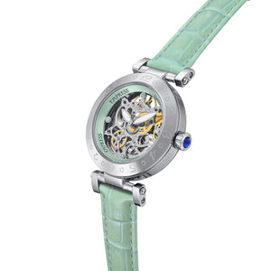 Empress Theodora Automatic Leather-Band Watch - Silver/Mint - EMPEM3704