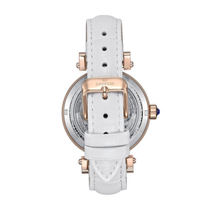 Empress Theodora Automatic Leather-Band Watch - Rose Gold/White - EMPEM3705