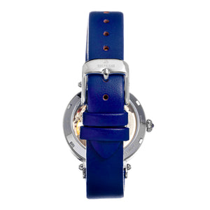 Empress Alouette Automatic Semi-Skeleton Leather-Band Watch - Blue - EMPEM3402