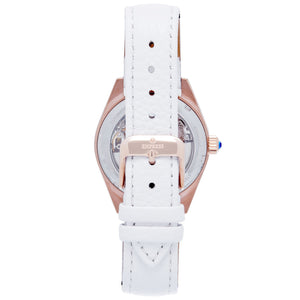 Empress Magnolia Automatic MOP Skeleton Dial Bracelet Watch - White/Rose Gold - EMPEM3606