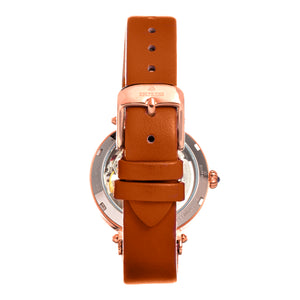 Empress Alouette Automatic Semi-Skeleton Leather-Band Watch - Light Brown - EMPEM3405