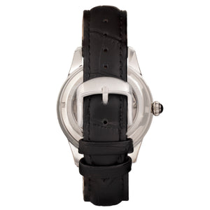 Empress Augusta Automatic Mosaic Mother-of-Pearl Leather-Band Watch - Silver/Black - EMPEM3501