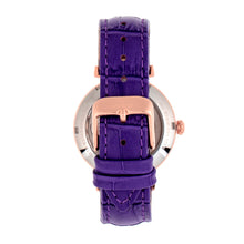 Load image into Gallery viewer, Empress Edith Semi-Skeleton Leather-Band Watch - Purple - EMPEM3305

