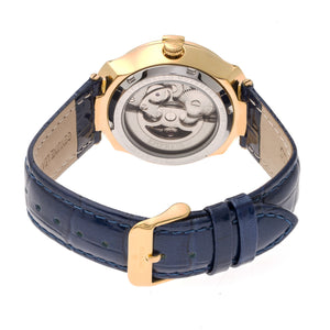 Empress Francesca Automatic MOP Leather-Band Watch - Navy - EMPEM2204