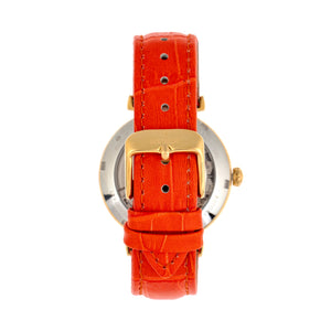 Empress Edith Semi-Skeleton Leather-Band Watch - Orange - EMPEM3304