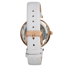 Load image into Gallery viewer, Empress Anne Automatic Semi-Skeleton Leather-Band Watch - White - EMPEM3104
