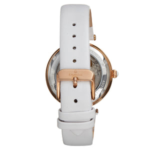 Empress Anne Automatic Semi-Skeleton Leather-Band Watch - White - EMPEM3104