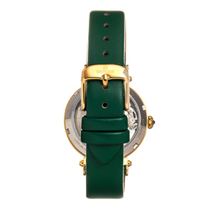 Empress Alouette Automatic Semi-Skeleton Leather-Band Watch - Green - EMPEM3403