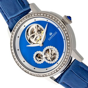 Empress Tatiana Automatic Semi-Skeleton Leather-Band Watch - Blue - EMPEM2902