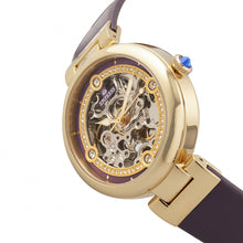 Load image into Gallery viewer, Empress Adelaide Automatic Skeleton Leather-Band Watch - Purple  - EMPEM2506
