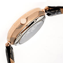 Load image into Gallery viewer, Empress Stella Automatic Semi-Skeleton MOP Leather-Band Watch - Black/Rose Gold - EMPEM2105
