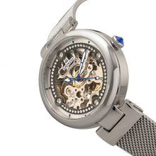 Load image into Gallery viewer, Empress Adelaide Automatic Skeleton Mesh-Bracelet Watch - Silver - EMPEM2501
