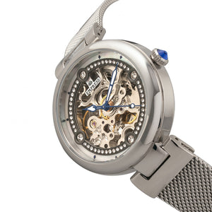 Empress Adelaide Automatic Skeleton Mesh-Bracelet Watch - Silver - EMPEM2501