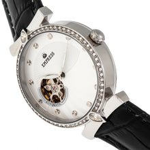 Load image into Gallery viewer, Empress Edith Semi-Skeleton Leather-Band Watch - White - EMPEM3301
