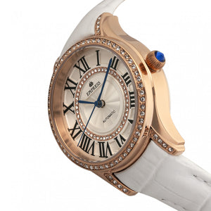 Empress Xenia Automatic Leather-Band Watch - White - EMPEM2604