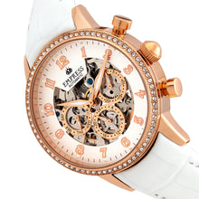 Load image into Gallery viewer, Empress Beatrice Automatic Skeleton Dial Leather-Band Watch w/Day/Date - Rose Gold/White - EMPEM2005
