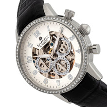 Load image into Gallery viewer, Empress Beatrice Automatic Skeleton Dial Leather-Band Watch w/Day/Date - Silver - EMPEM2001
