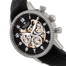 Load image into Gallery viewer, Empress Beatrice Automatic Skeleton Dial Leather-Band Watch w/Day/Date - Silver/Black - EMPEM2002
