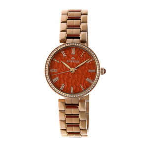 Empress Catherine Automatic Hammered Dial Bracelet Watch - Orange - EMPEM1904