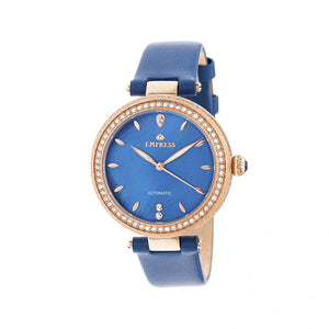Empress Louise Automatic MOP Leather-Band Watch - Blue - EMPEM2305