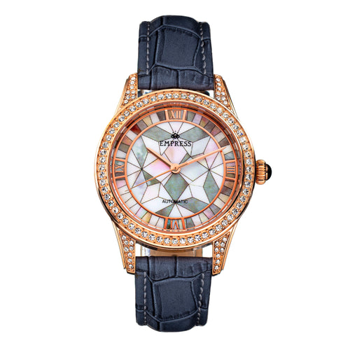 Empress Augusta Automatic Mosaic Mother-of-Pearl Leather-Band Watch - EMPEM3504
