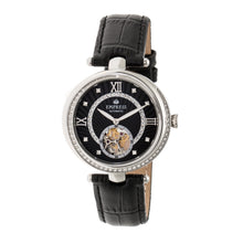 Load image into Gallery viewer, Empress Stella Automatic Semi-Skeleton MOP Leather-Band Watch - Black - EMPEM2102
