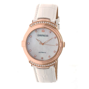 Empress Francesca Automatic MOP Leather-Band Watch - White - EMPEM2205
