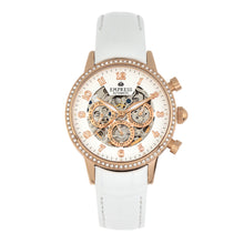 Load image into Gallery viewer, Empress Beatrice Automatic Skeleton Dial Leather-Band Watch w/Day/Date - Rose Gold/White - EMPEM2005
