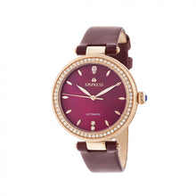 Load image into Gallery viewer, Empress Louise Automatic MOP Leather-Band Watch - Rose Gold/Burgandy - EMPEM2304
