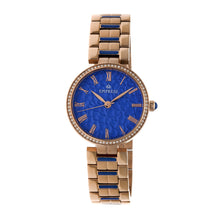 Load image into Gallery viewer, Empress Catherine Automatic Hammered Dial Bracelet Watch - Blue - EMPEM1905
