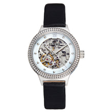 Load image into Gallery viewer, Empress Alice Automatic MOP Skeleton Dial Leather-Band Watch - Black - EMPEM3201
