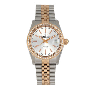 Empress Constance Automatic Bracelet Watch w/Date - Rose Gold/White - EMPEM1507