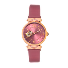 Load image into Gallery viewer, Empress Alouette Automatic Semi-Skeleton Leather-Band Watch - Pink - EMPEM3406
