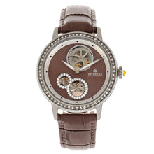 Load image into Gallery viewer, Empress Tatiana Automatic Semi-Skeleton Leather-Band Watch - Brown - EMPEM2903
