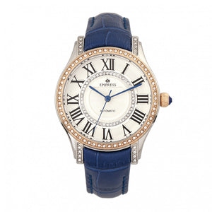 Empress Xenia Automatic Leather-Band Watch - Blue - EMPEM2602