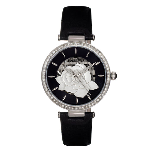 Empress Anne Automatic Semi-Skeleton Leather-Band Watch - EMPEM3101